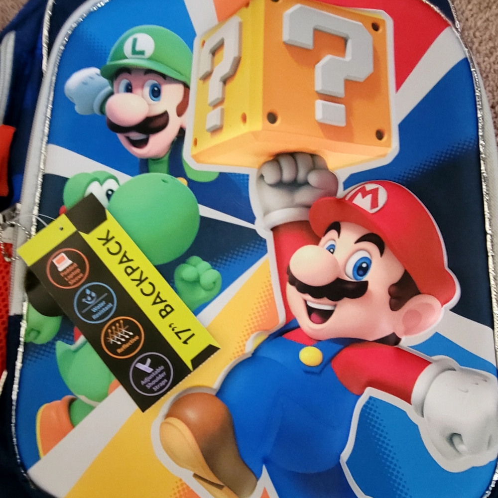 Mario and Luigi Blue Kids Backpack